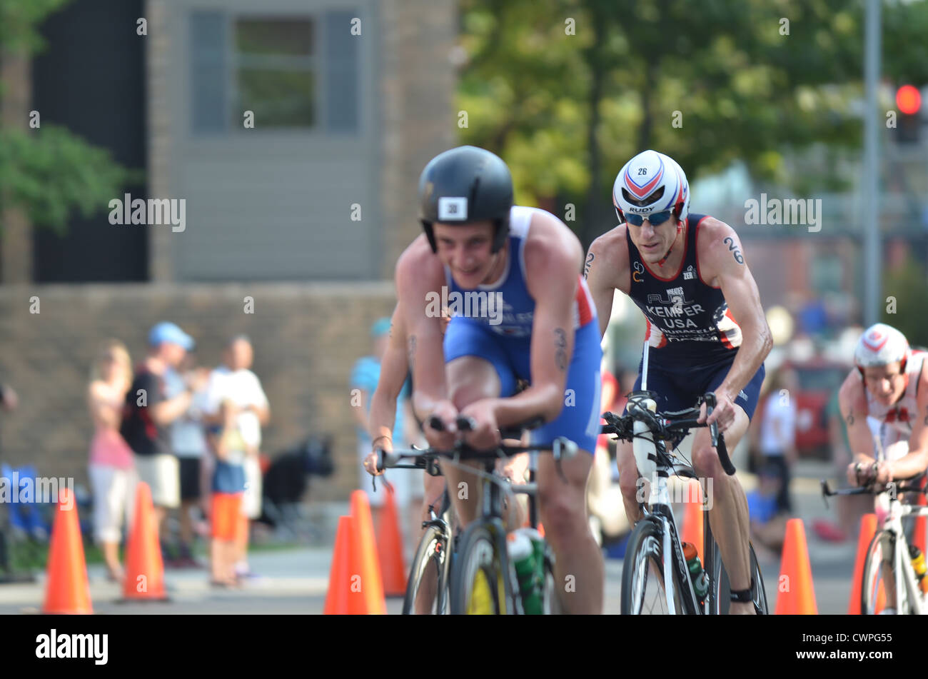 Bicycle stage of 2012 HyVee Triathlon Des Moines Stock Photo Alamy