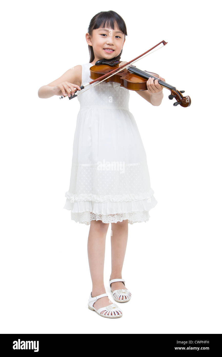 Little girl playing the violin Stock Photo - Alamy