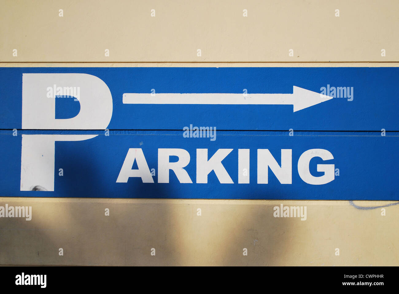 Blue Parking Lot Sign Stock Photo