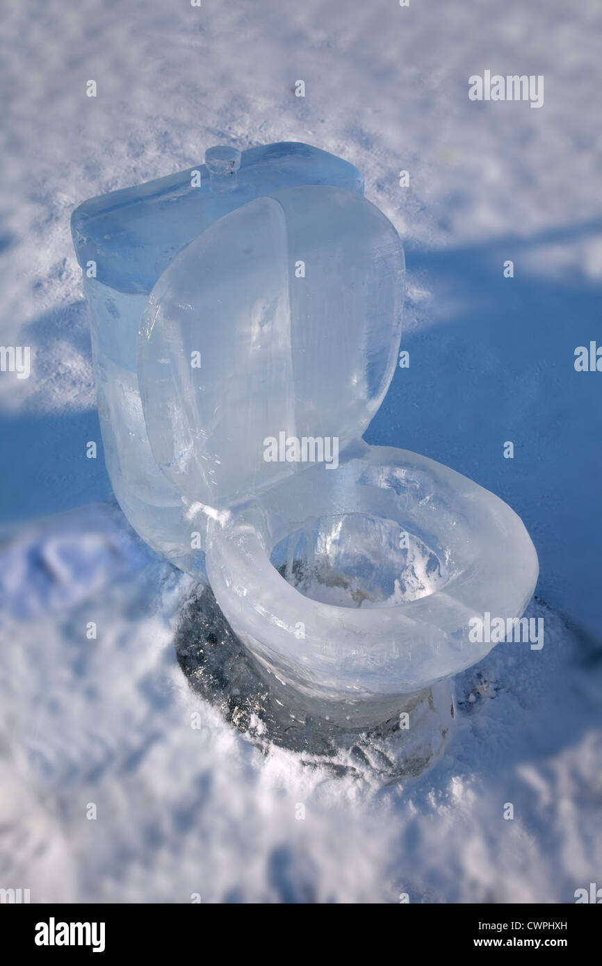 Toilet made of ice Stock Photo Alamy