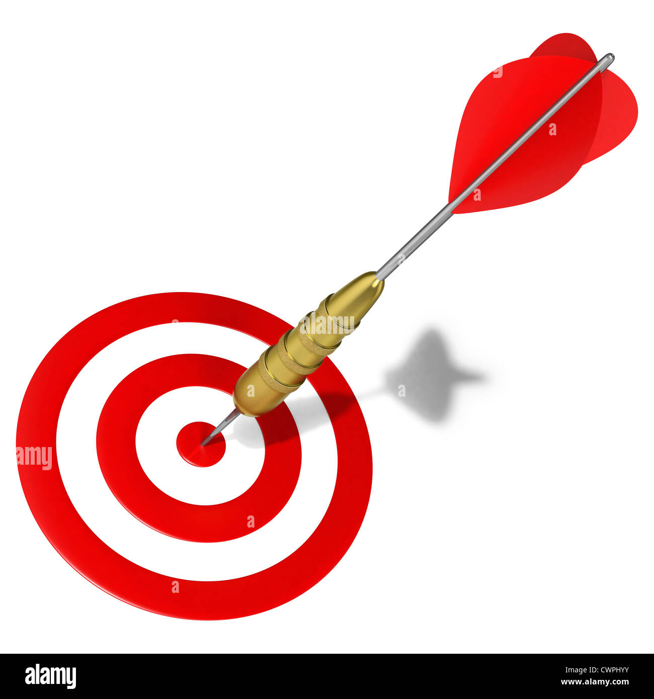 Center Hit Mark Dart hitting the center mark on target Stock Photo - Alamy