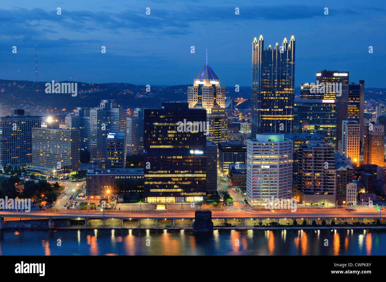 Skyscrapers in downtown PIttsburgh, Pennsylvania, USA. Stock Photo