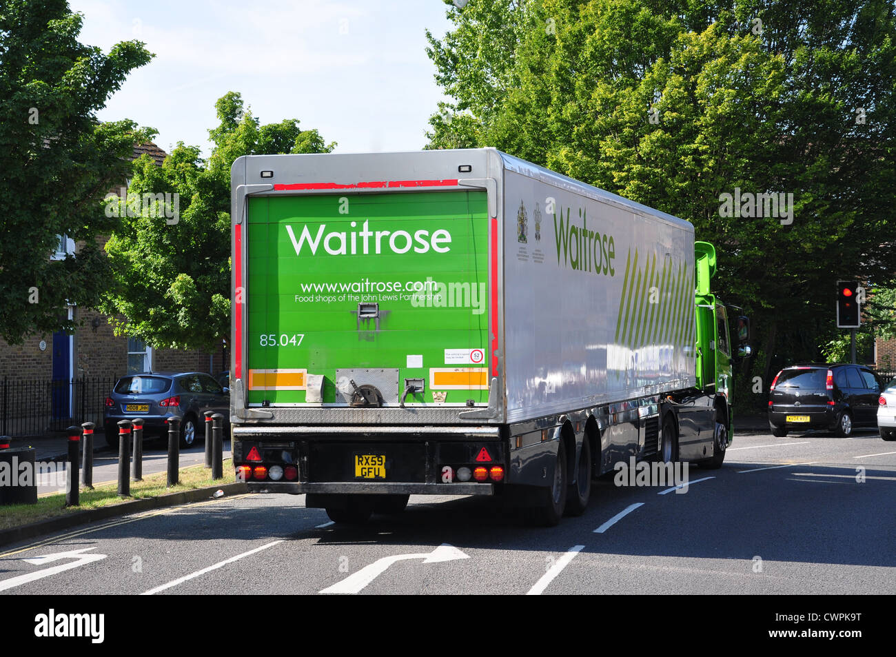 Waitrose supermarket truck in Hale Street, Staines-upon-Thames, Surrey, England, United Kingdom Stock Photo