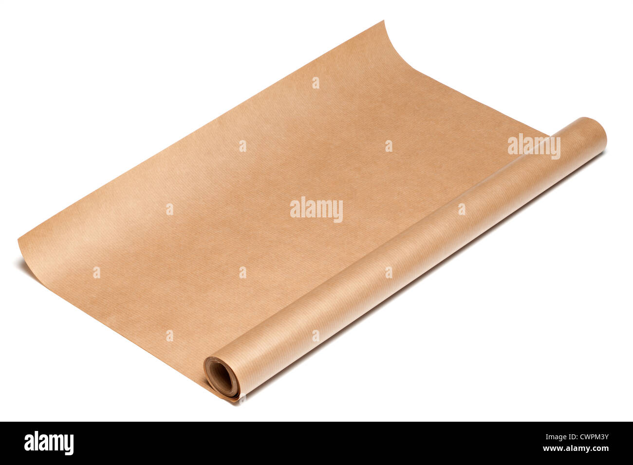 Roll of brown parcel wrapping paper Stock Photo