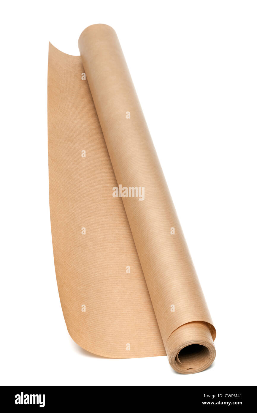Opened Roll Of Plain Brown Paper On Cardboard Stock Photo - Download Image  Now - Wrapping Paper, Rolled Up, Paper - iStock