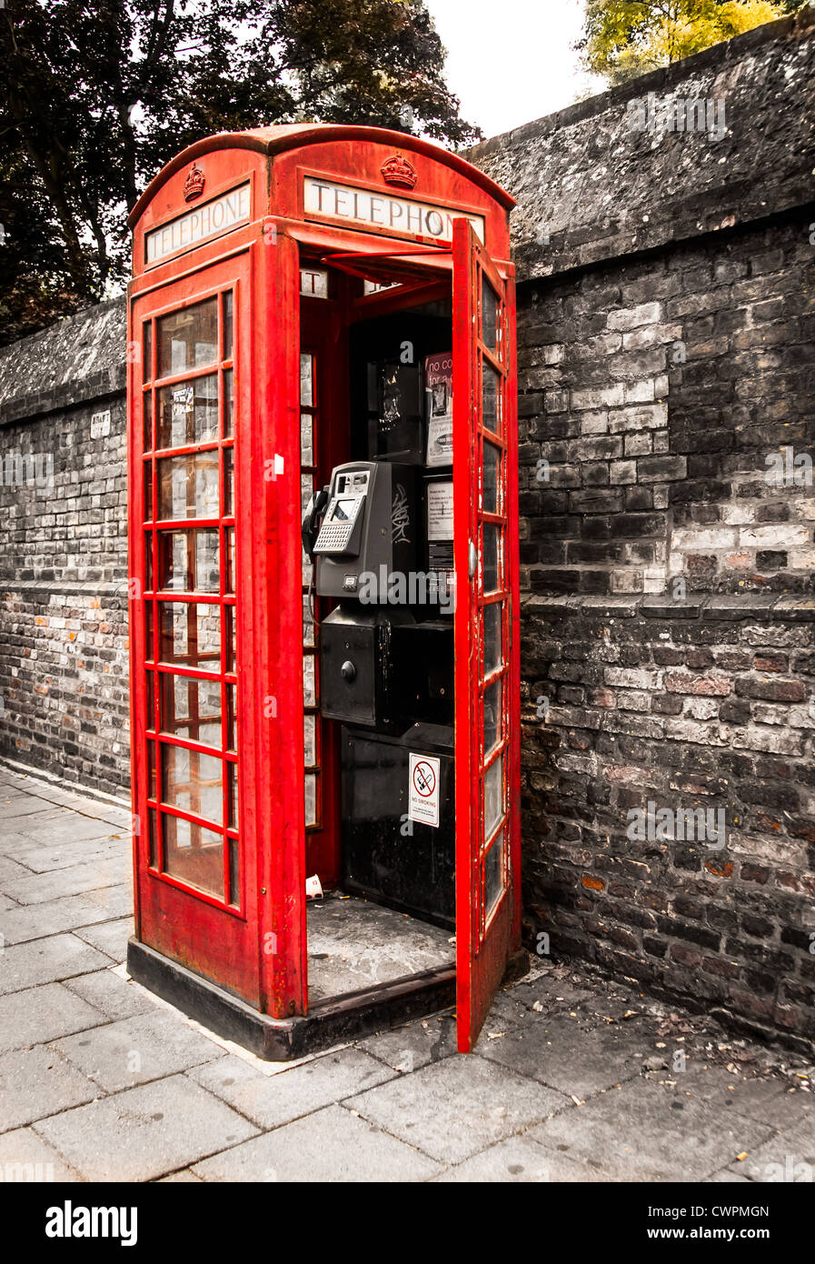 Telephone box on a side street of Cambridge UK Stock Photo