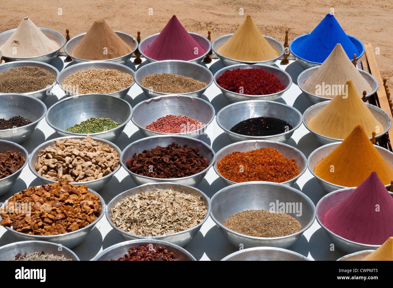 Spices Nubian village Aswan Egypt Stock Photo