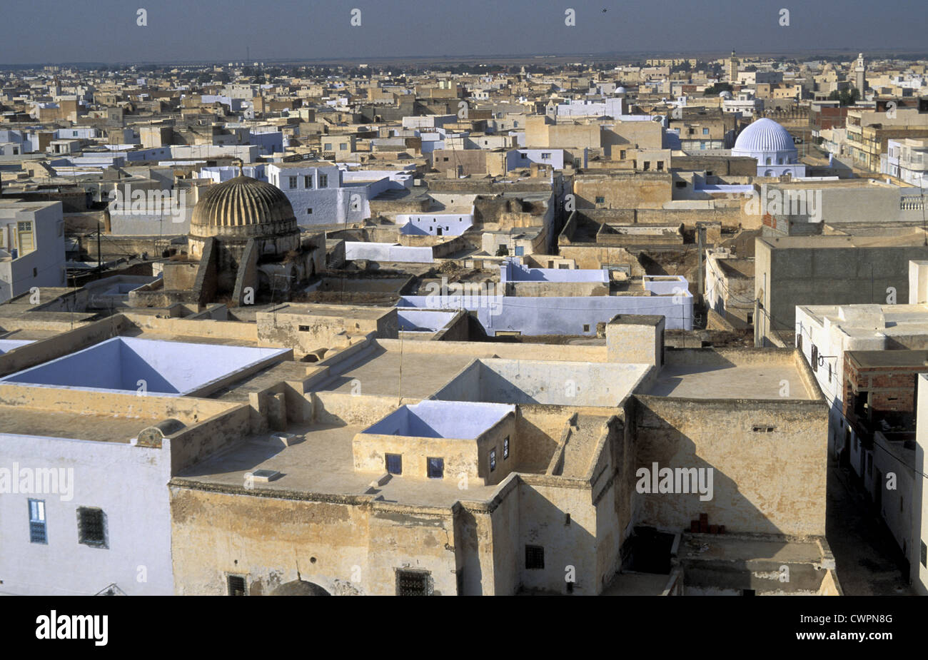 Rooftops of a typical Arab city in this case Kairouan in Tunisia Stock