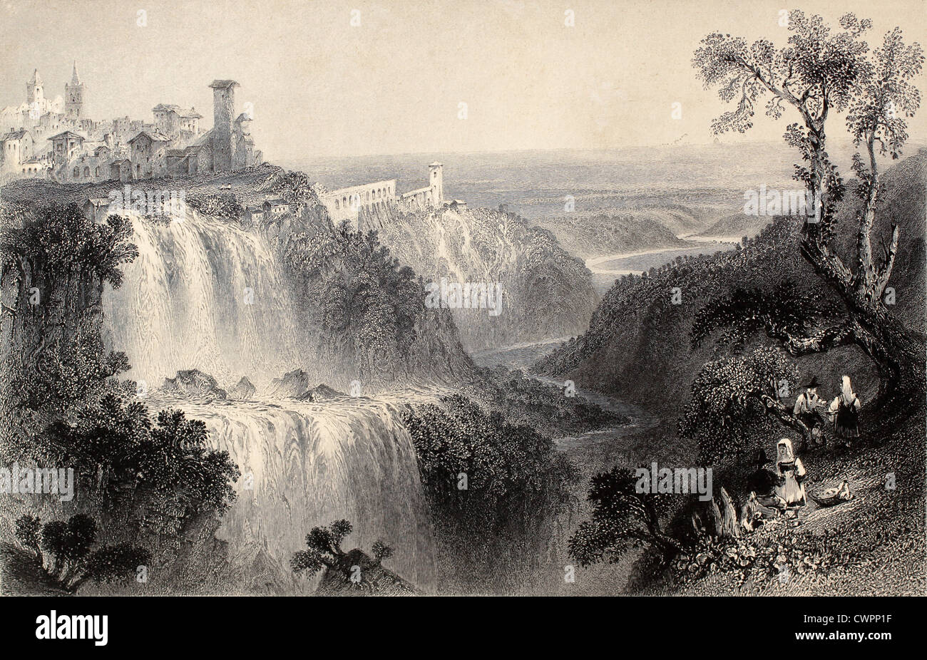 Tivoli waterfalls, near Rome, Italy Stock Photo