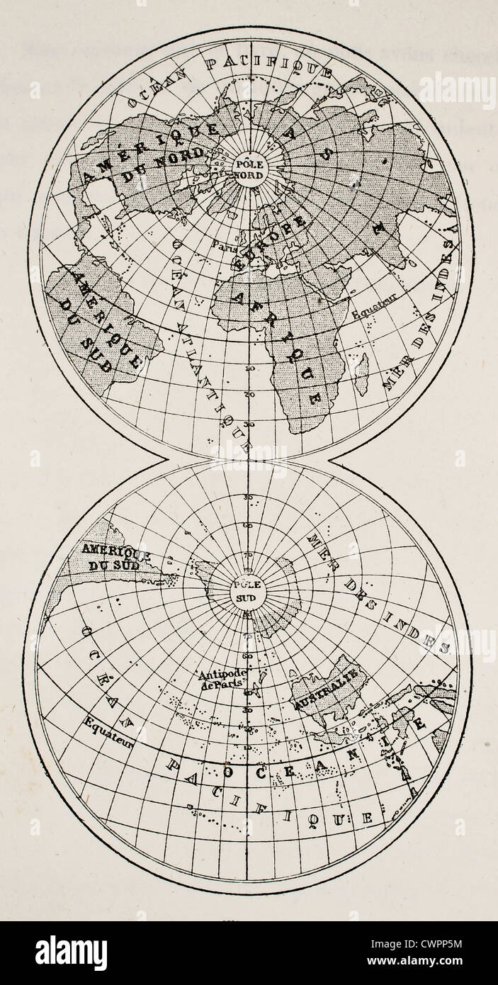 Continents and oceans on earth's surface Stock Photo