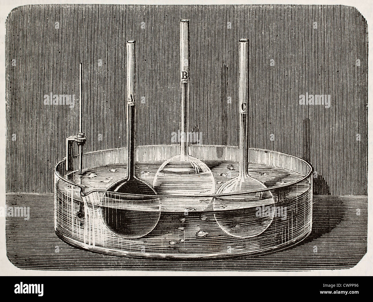 Empirical check of water maximum density at 4°C Stock Photo