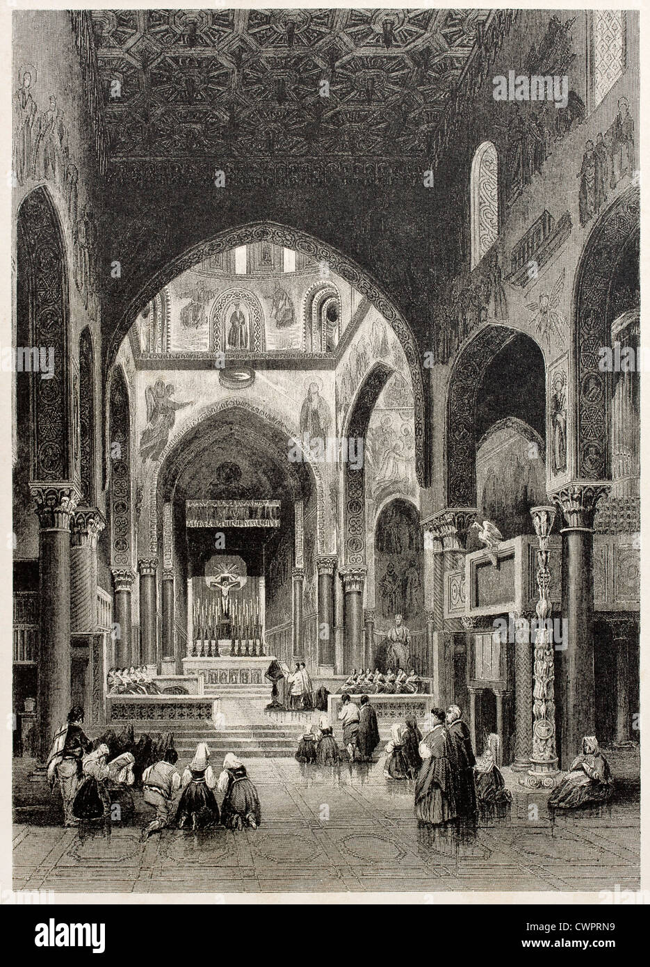 Vespers in the Royal chapel, Palermo, Italy Stock Photo