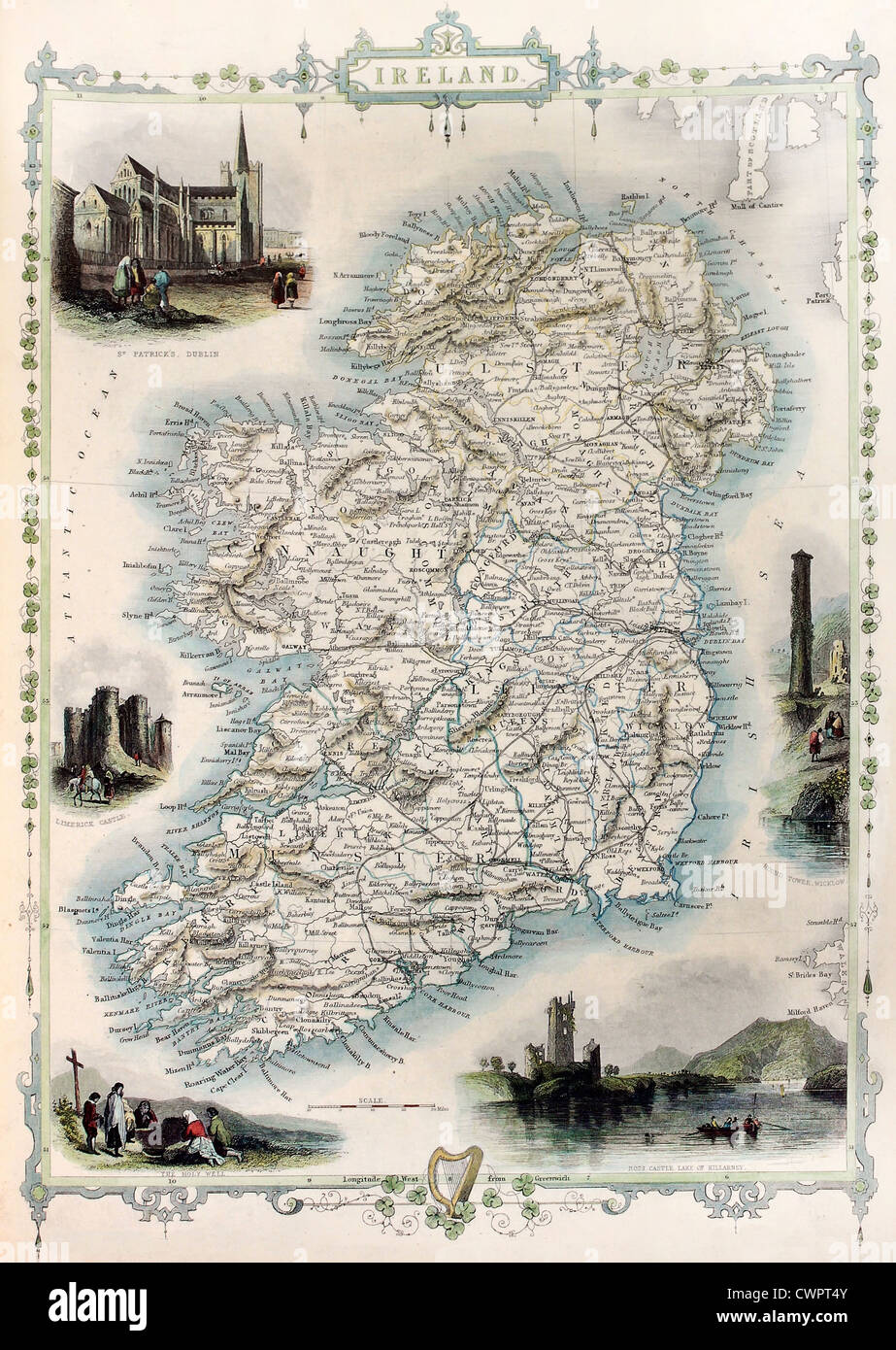 Ireland old map Stock Photo