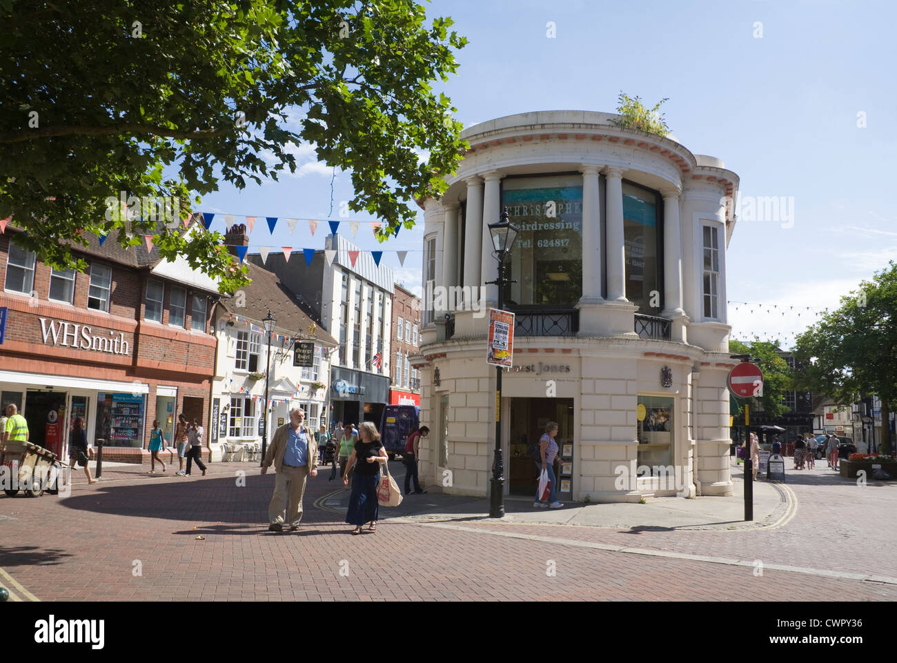 Ashford Kent England View of Kings Parade shops in the town centre Stock Photo