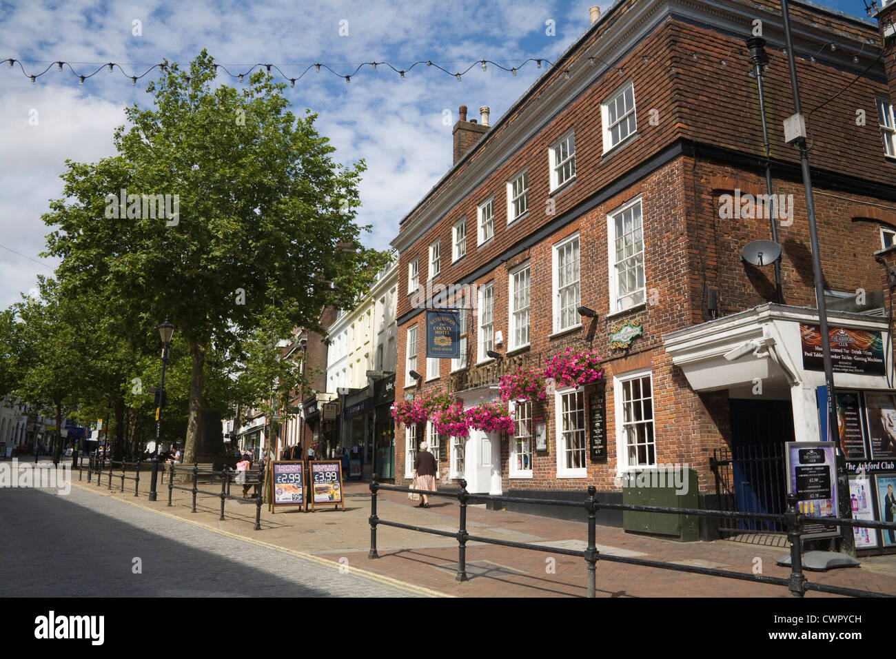 Ashford Kent England County Hotel a Wetherspoon restaurant pub end of High Street in the town centre Stock Photo