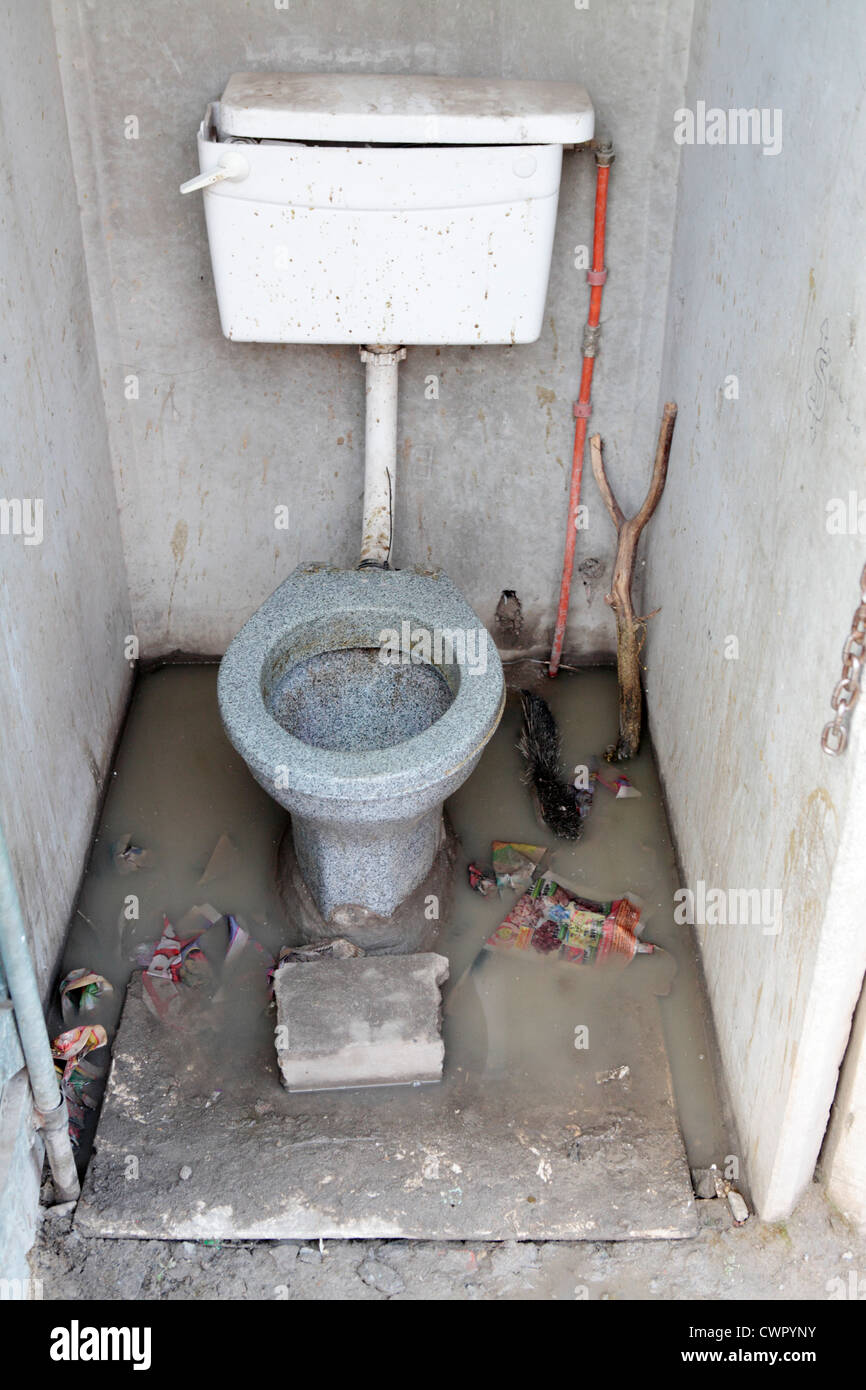 Flooded Public Toilet, Khayelitsha Township, South Africa Stock Photo