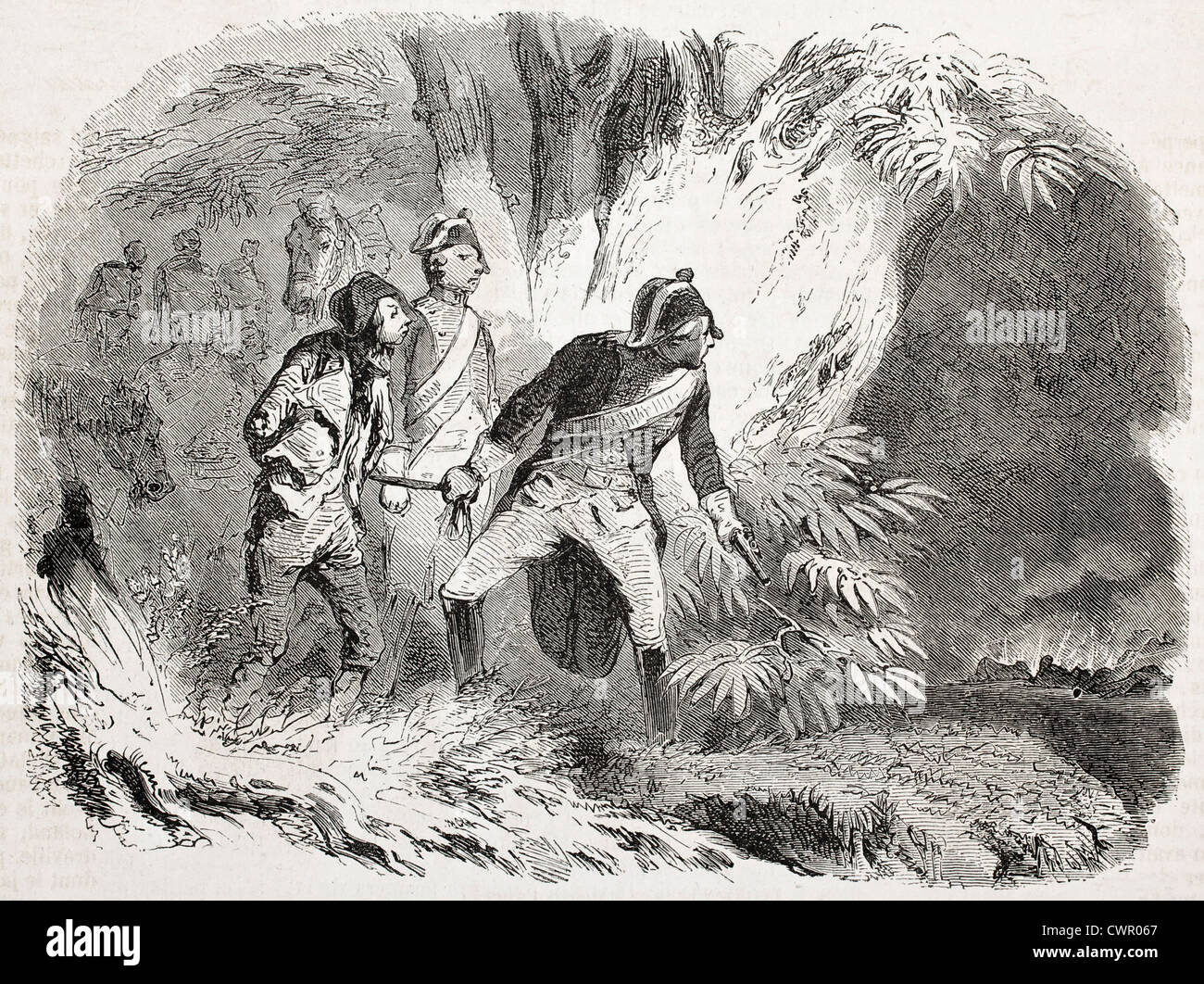 French soldier arresting criminal Stock Photo