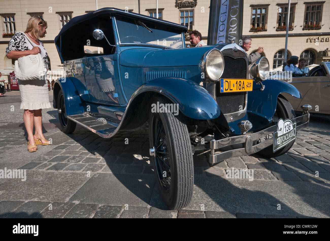 1930s Ford Model A at Motoclassic car show at Rynek (Market Square) in Wroclaw, Lower Silesia