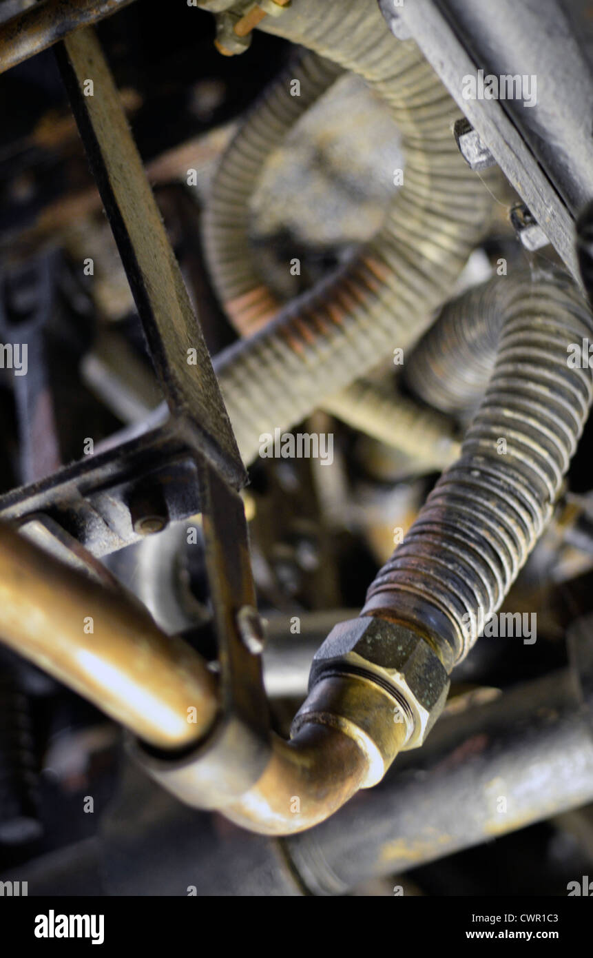 steam train connection pipes Stock Photo Alamy