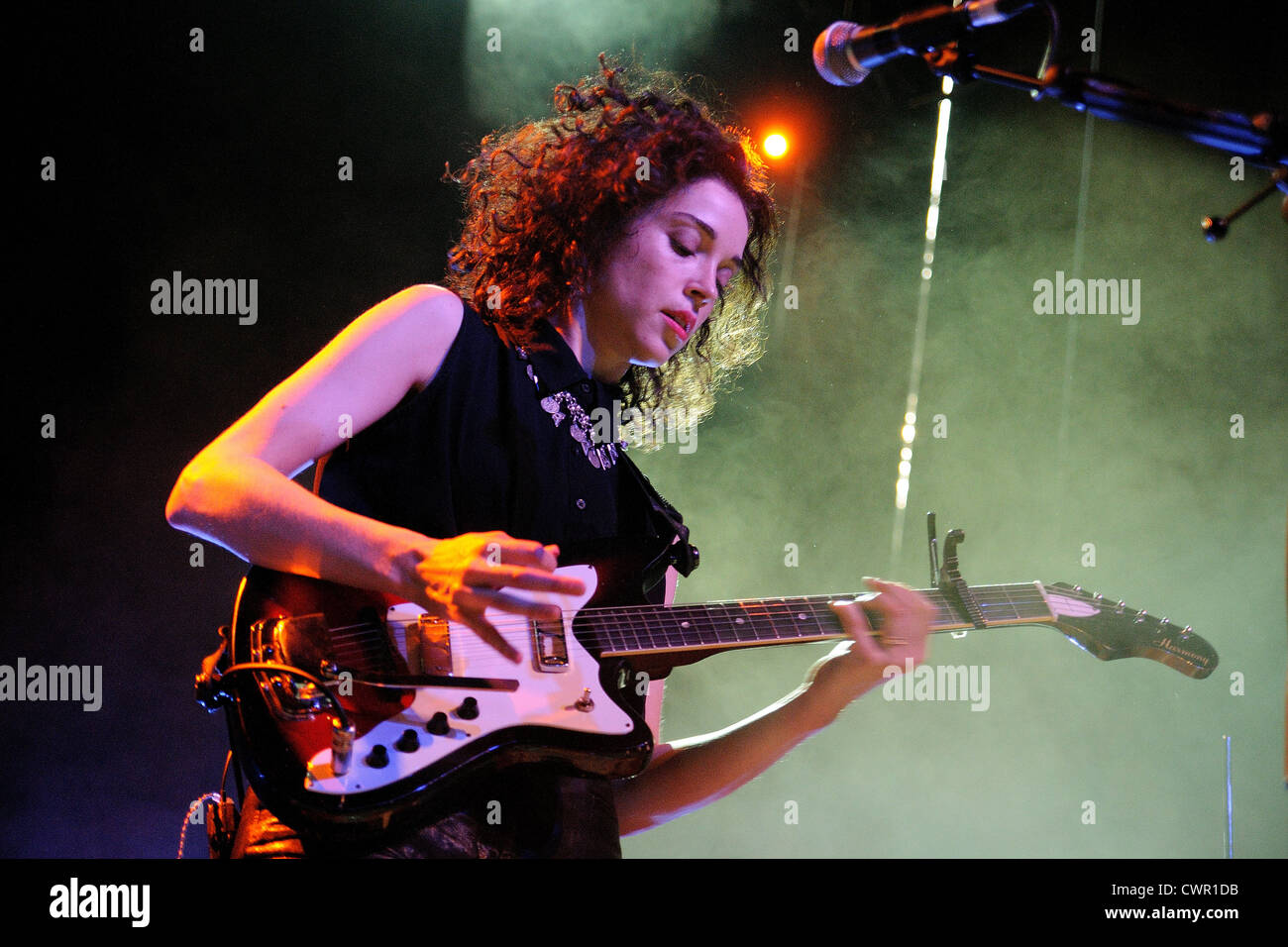 MADRID, SPAIN - JUNE 22: St. Vincent band performs at Dia de la Musica Festival on June 22, 2012 in Madrid, Spain. Stock Photo
