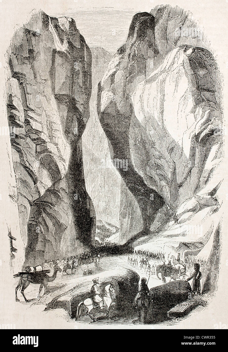 Gorge among mountains in India Stock Photo