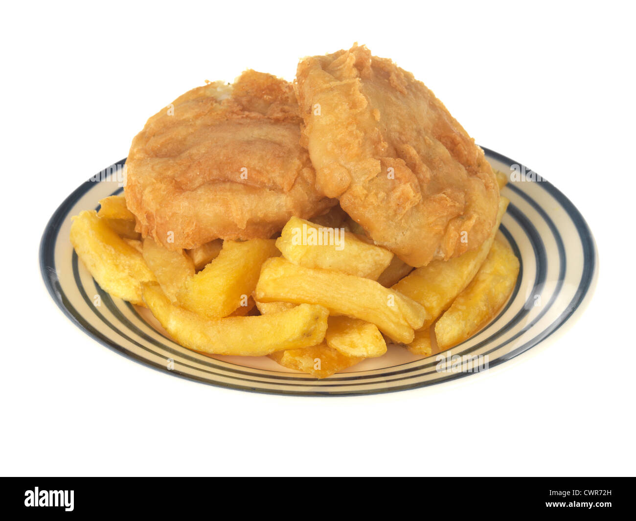 Traditional British Fish And Chip Shop Bought Takeaway Battered Fish