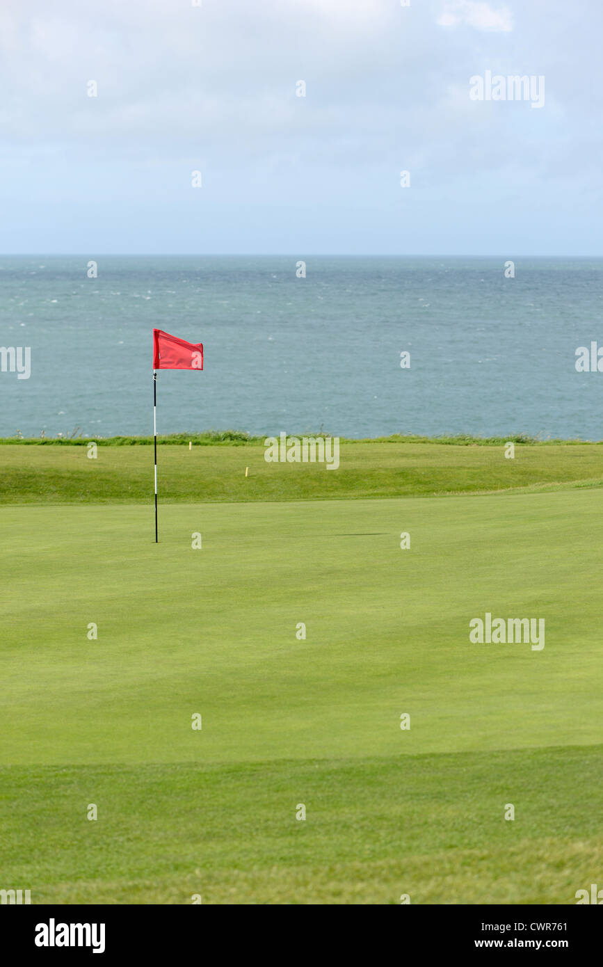 golf green on a links course Stock Photo