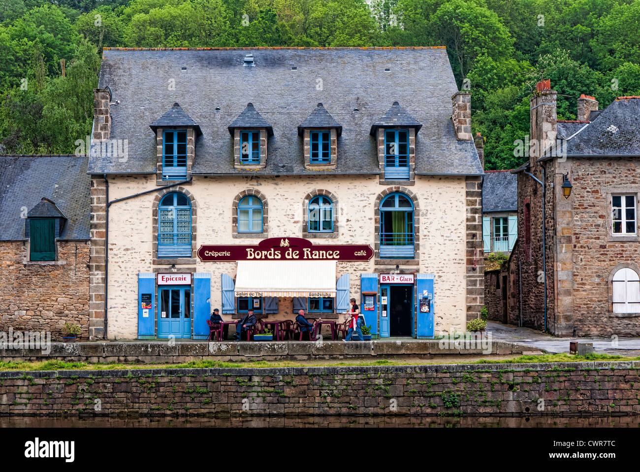 French creperie cafe Dinan Brittany Stock Photo