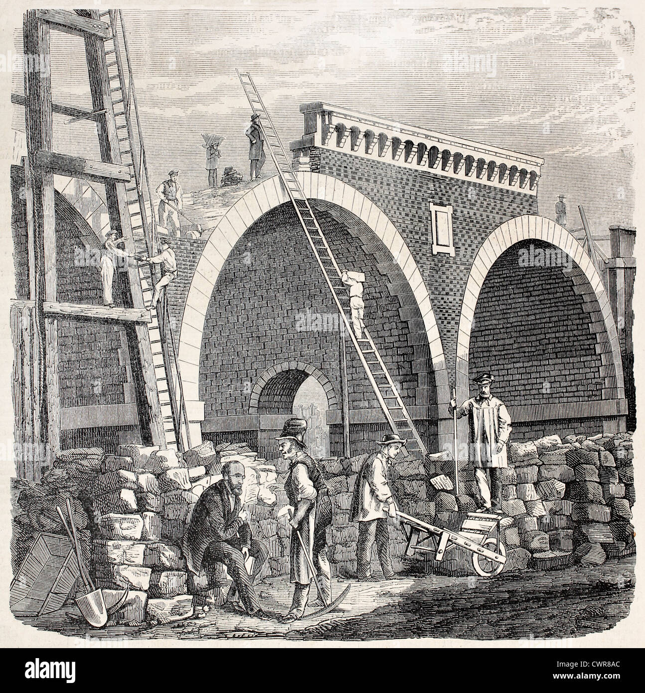 Building railway bridge Stock Photo