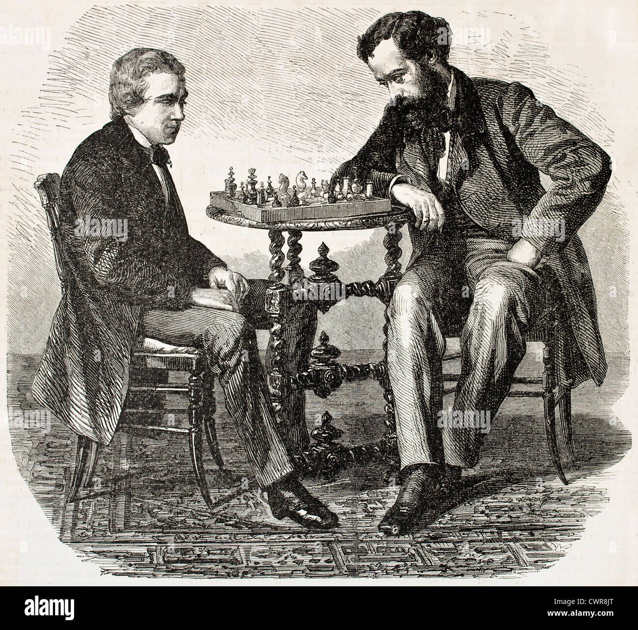 Portrait of chess player paul morphy, 1800s