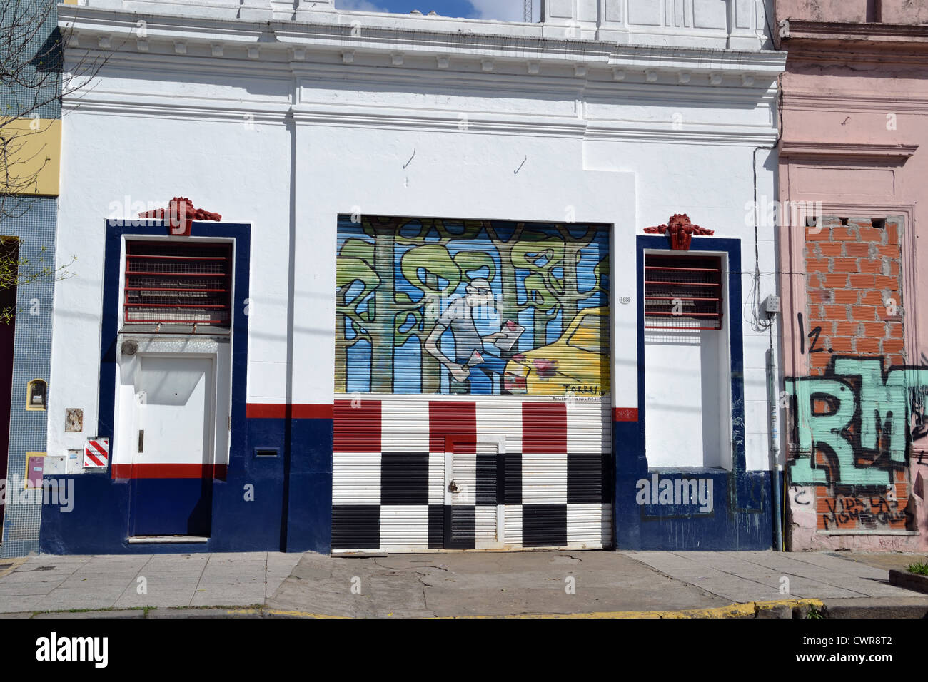 Graffiti on a house front, Palermo Soho, Buenos Aires, Argentina. Stock Photo