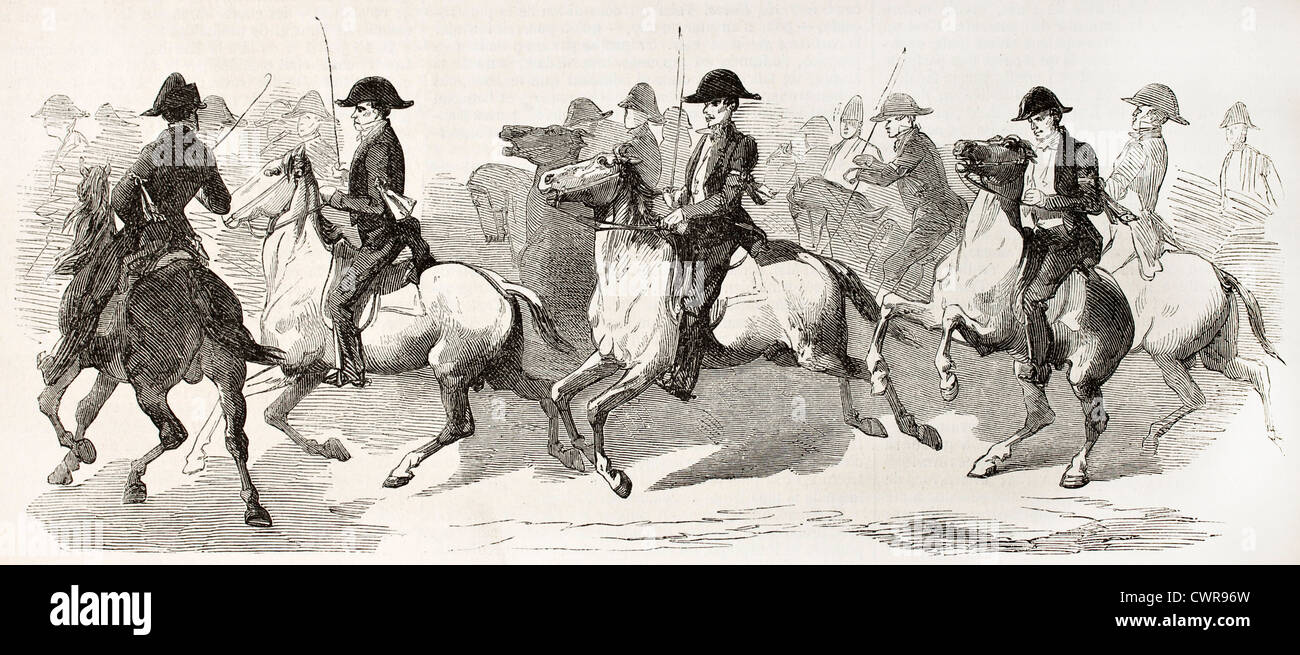 Equestrian escort of Prince Napoleon Stock Photo