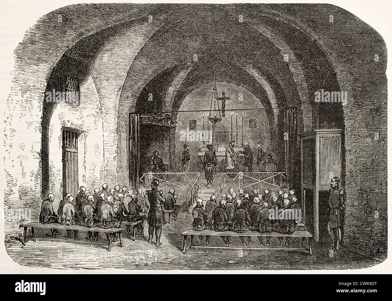 Fort-Neuf chapel old illustration, Algiers Stock Photo