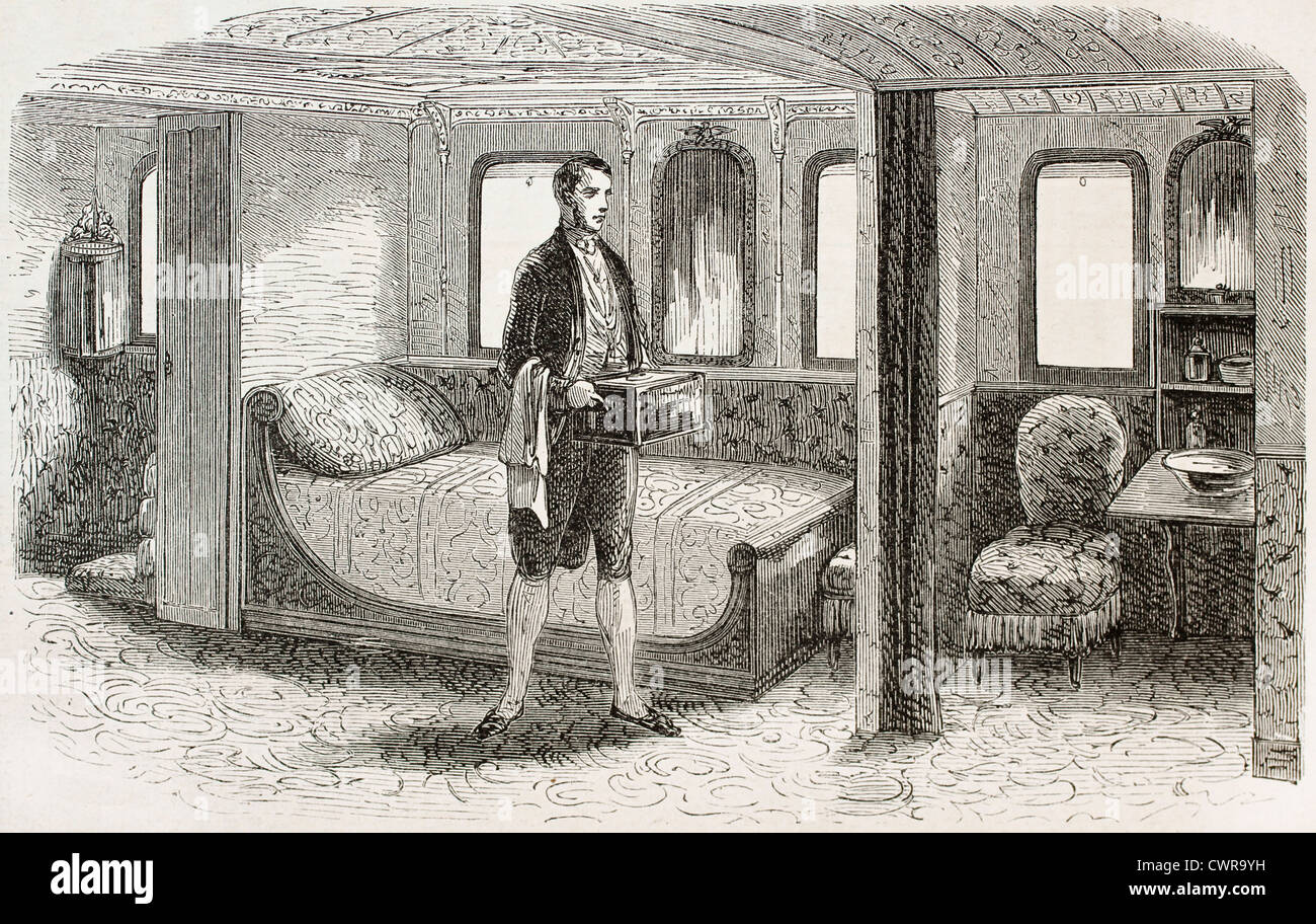 Napoleon III train: the bedroom Stock Photo
