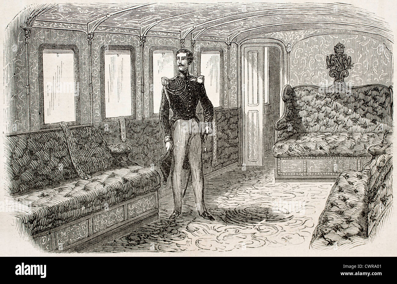 Napoleon III train: His Majesty in the lounge Stock Photo