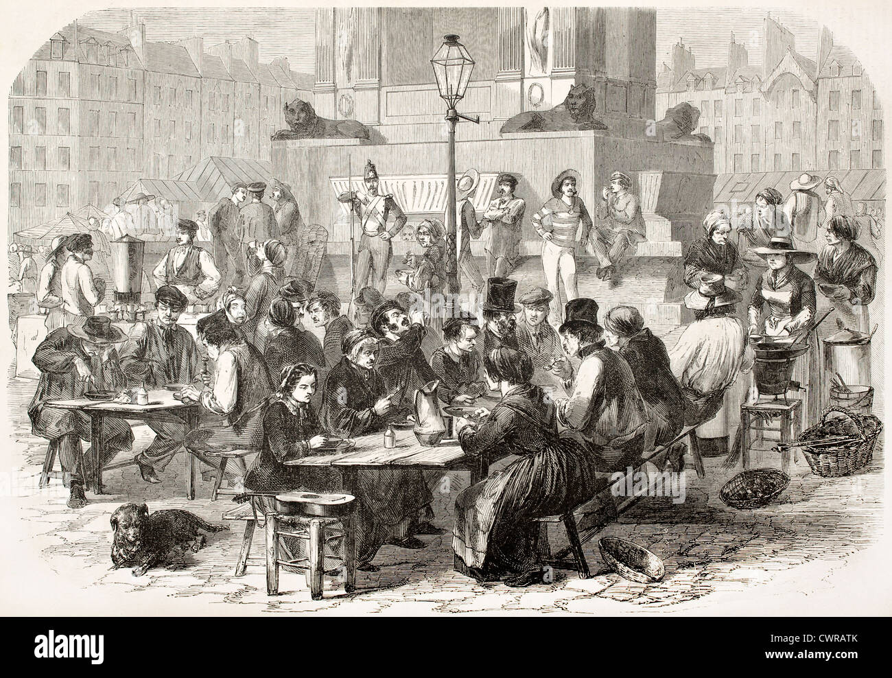 Outdoor restaurant in Paris Stock Photo