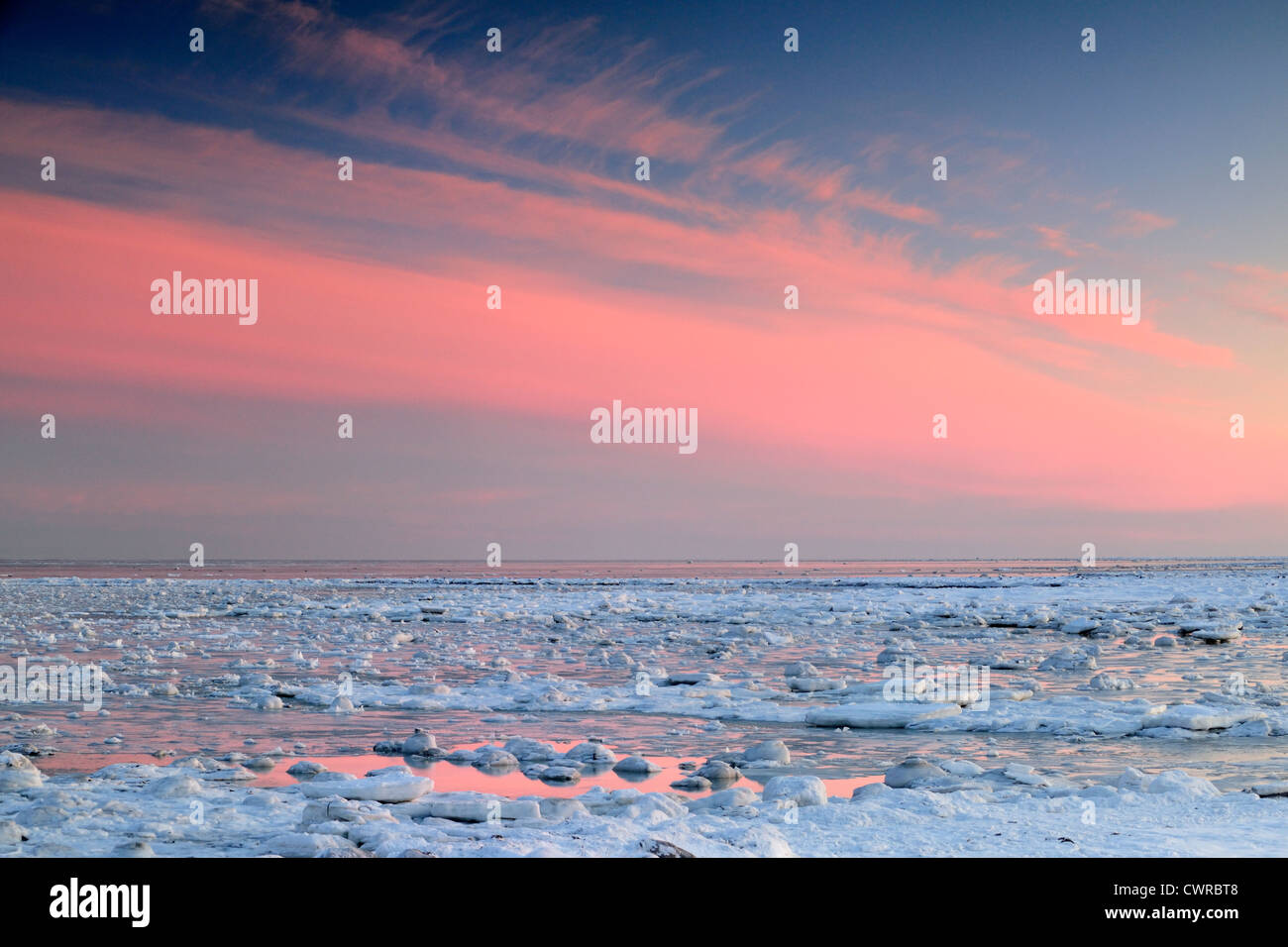 Sunrise skies over Hudson Bay in early winter, Seal River Heritage