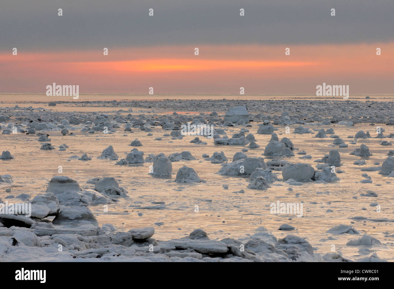 Sunrise skies over Hudson Bay in early winter, Seal River Heritage