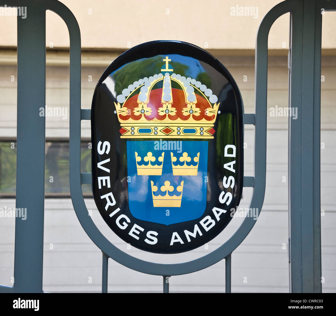 The entrance of the Embassy of Sweden in Warsaw, Poland Stock Photo Alamy