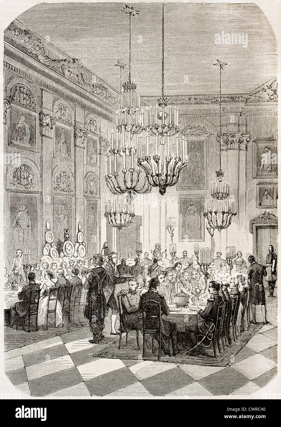 Banquet in Wilanow palace, Warsaw Stock Photo