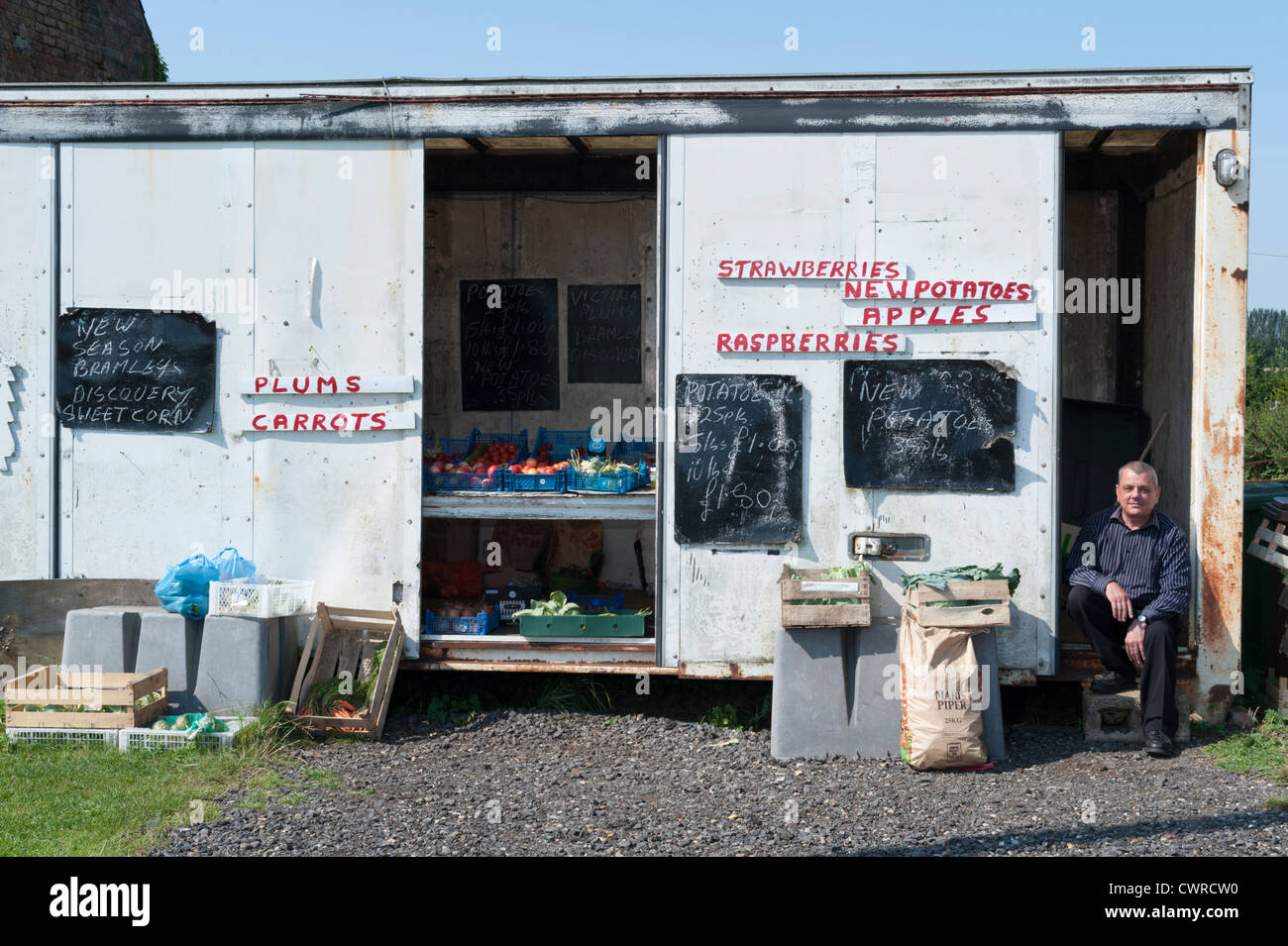 A Roadside Fruit And Vegetable Stall In The Cambridgeshire Fens At