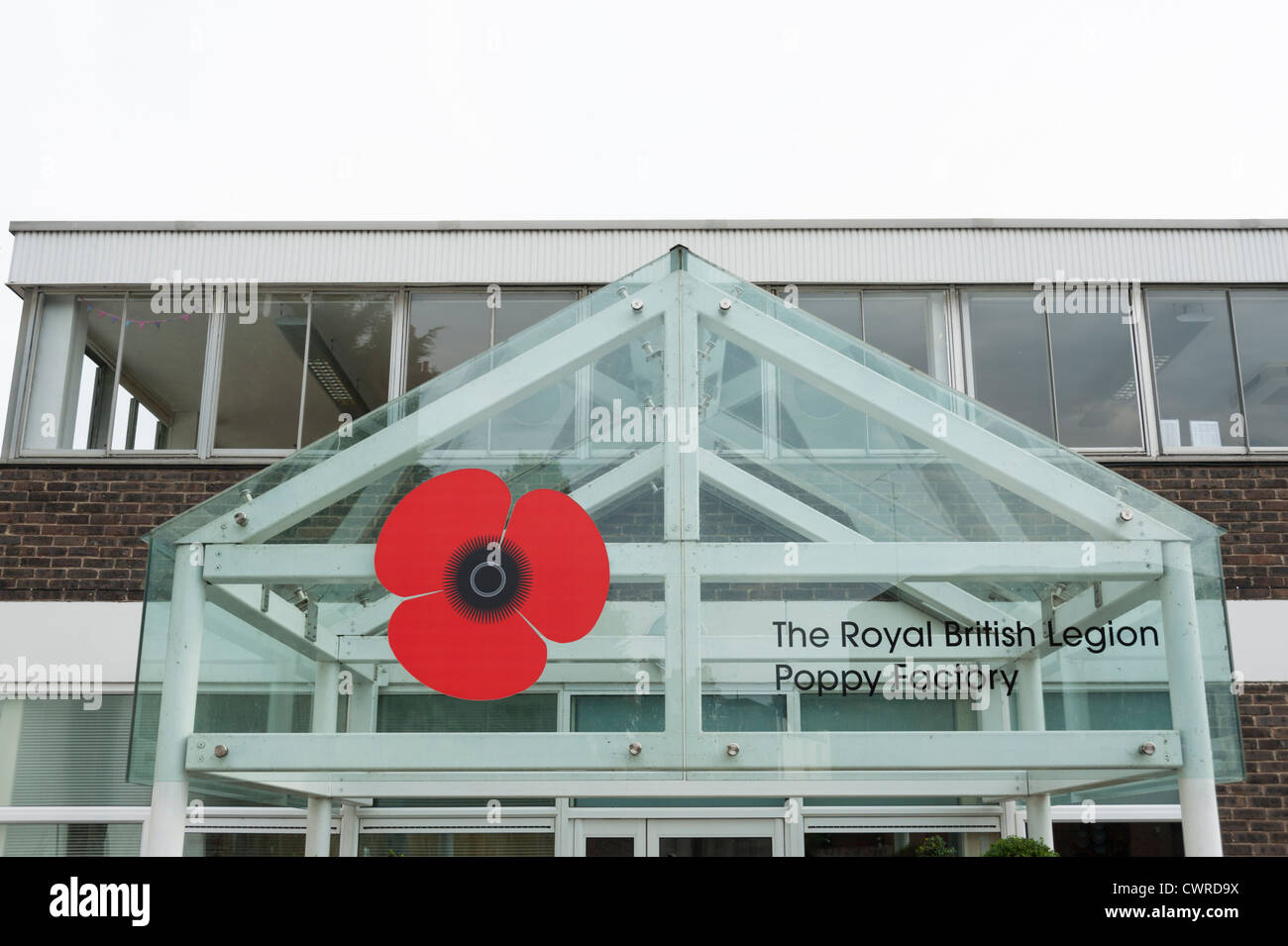 Poppy factory entrance and sign at Richmond upon Thames Surrey London UK Stock Photo