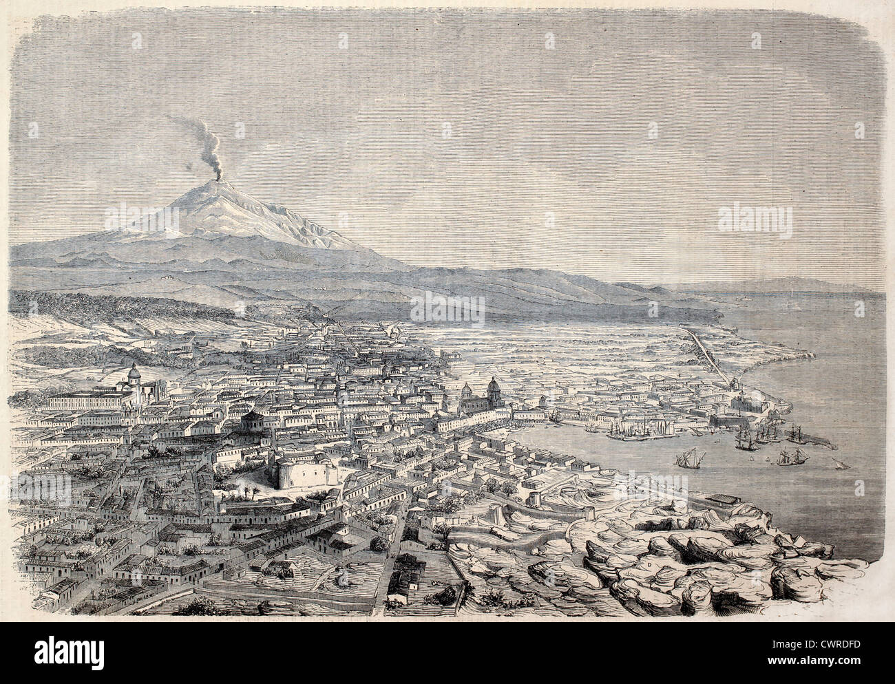 Catania, the Sicilian city at the foot of Etna volcano Stock Photo