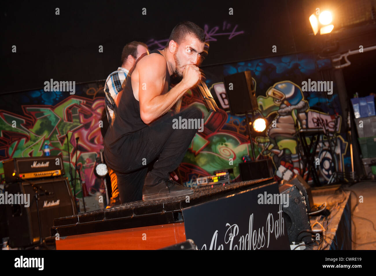 July 28, 2012 – Canary Islands, Spain: An Endless Path from Gran Canaria, performing during Hard Skull Fest Stock Photo