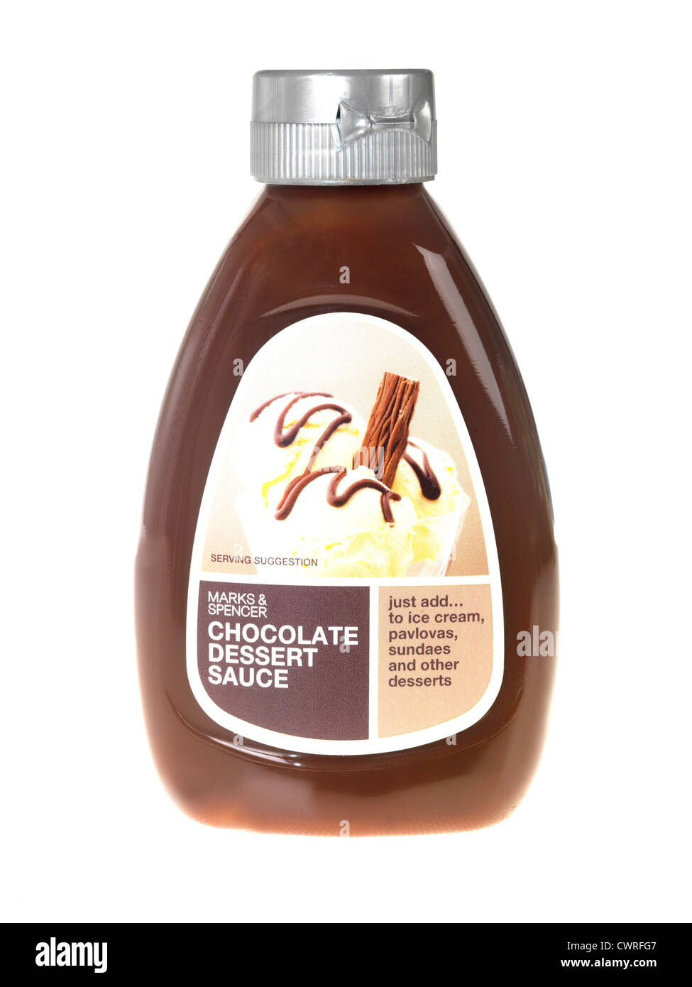 Bottle of Chocolate Sauce Stock Photo Alamy