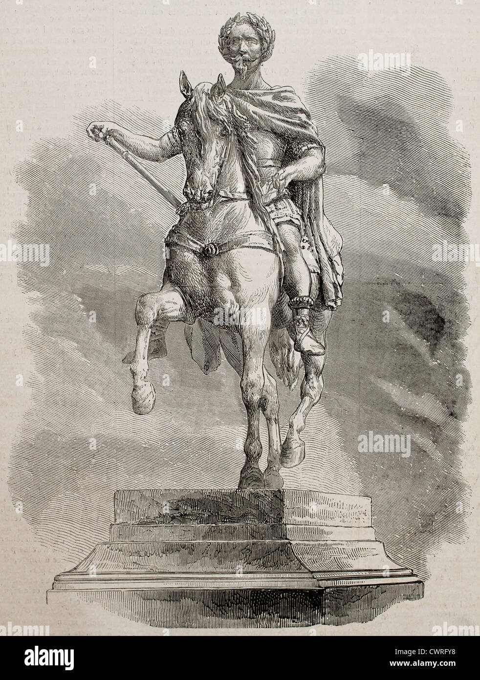 Equestrian statue of Napoleon III Stock Photo