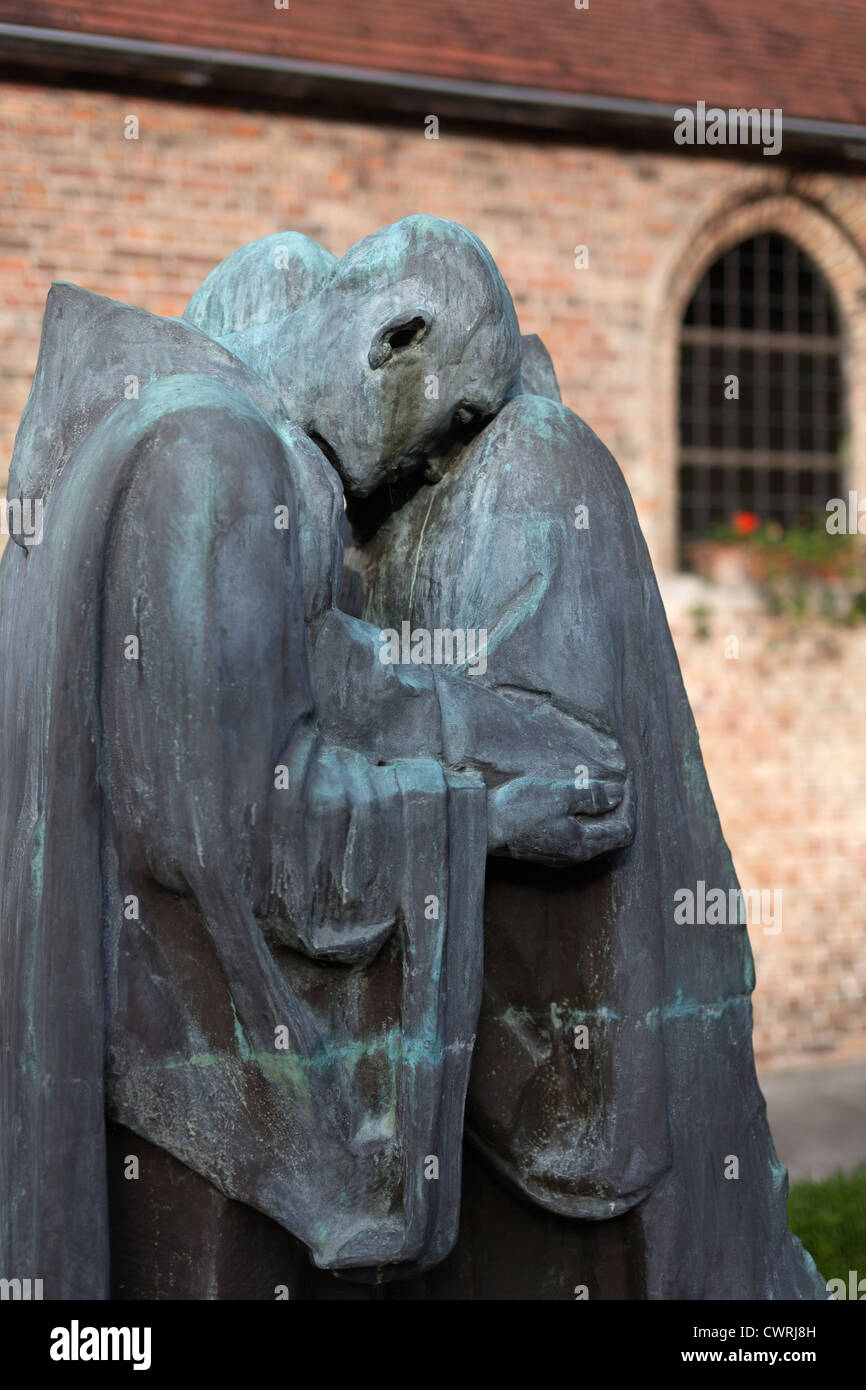 'PAX' statue (1924) by Octave Rotsaert, St. John's Hospital, Bruges, Belgium Stock Photo