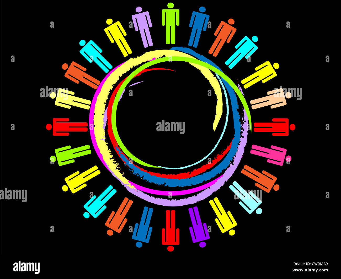 colorful planet business connection vector illustration Work team ...