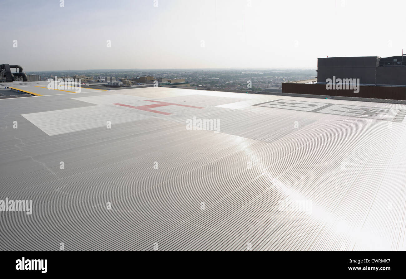 Helicopter Landing Pad On Top Of Hospital Building Stock Photo Alamy