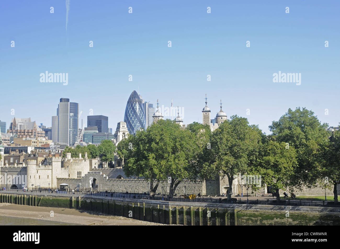 City of London Skyline from Tower of London London England Stock Photo